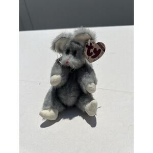 Ty Attic Treasures Squeaky Plush Mouse Collectible Gray/White 1993 Handmade Vtg
